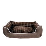 producto cama marron rectangular con cuadricular
