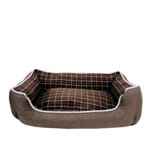 producto cama marron rectangular con cuadricular