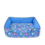 producto cama rectangular con diseno azul