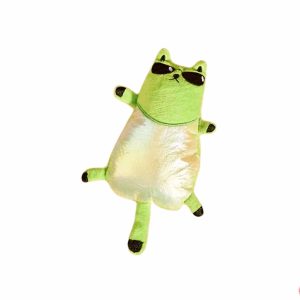 Peluche Gato Verde con lentes y Catnip