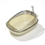 Arenero Para Gato Beige Diseño Orejitas Antisalpicaduras + Pala
