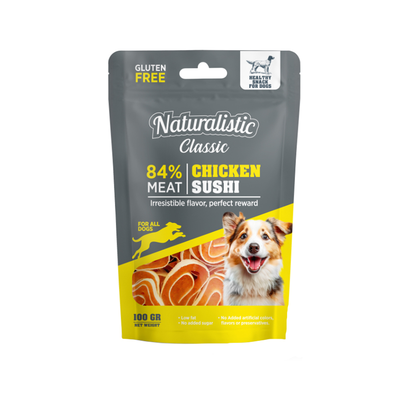 Naturalistic-Sushi-de-Pollo-Sin-Gluten-Para-Perro Naturalistic Sushi de Pollo Sin Gluten Para Perro 100 Gr - Imagen 1