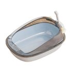 Arenero Para Gato Gris Diseño Orejitas Antisalpicaduras + Pala