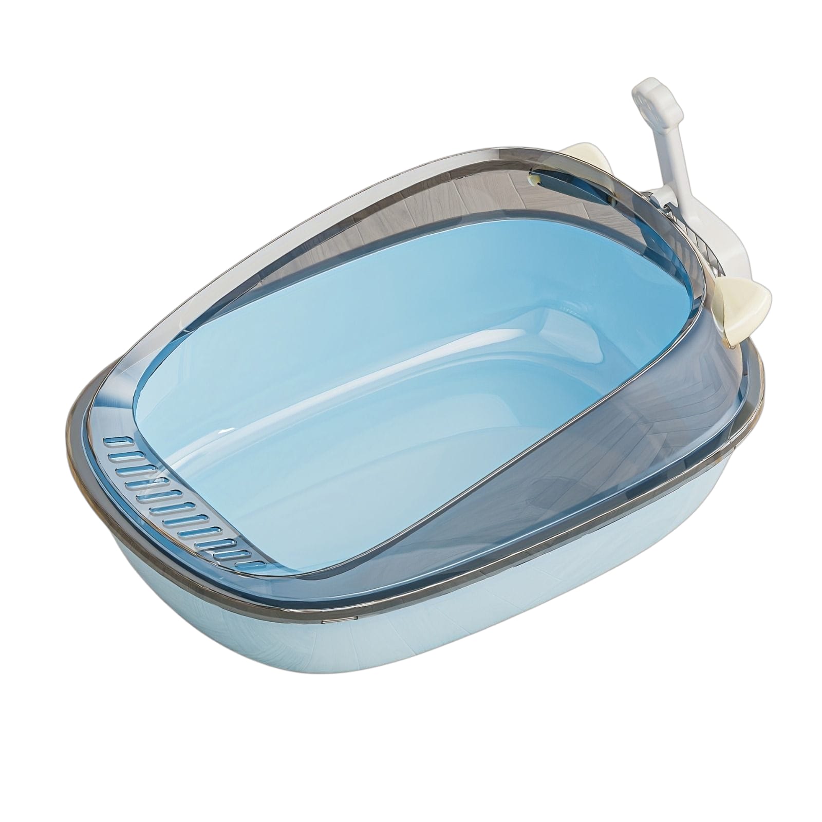 bañoceleste Arenero Para Gato Celeste Diseño Orejitas Antisalpicaduras + Pala - Imagen 1