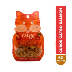 Catgo Snack para Gatos 100% Natural - Cubitos de Salmón 50 Grs
