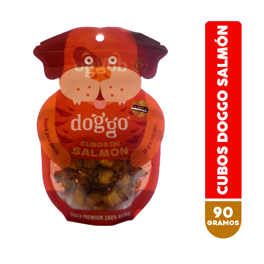 cubos_salmon_doggo Doggo Snack para Perros 100% Natural - Cubos de Salmón 90 Gr - Imagen 1