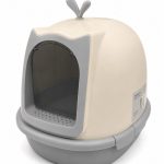 Baño Cerrado Para Gatos Diseño Ballena Beige Anti-Olor y Salpicaduras XXL
