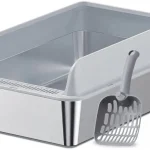 Arenero Gatos Grande Baño Sanitario Acero Inoxidable Con Pala Gris